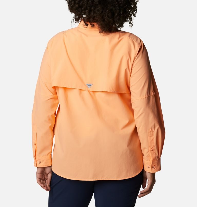 Women's Columbia PFG Bahama Long Sleeve Shirts Orange | Plus Size CA-I60L3